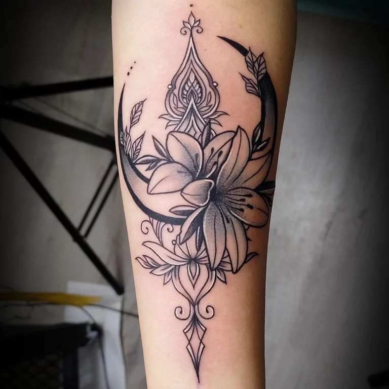Elegant Floral Emblem Tattoo
