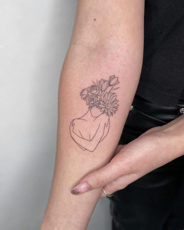 Floral Embrace Self-Love Tattoo