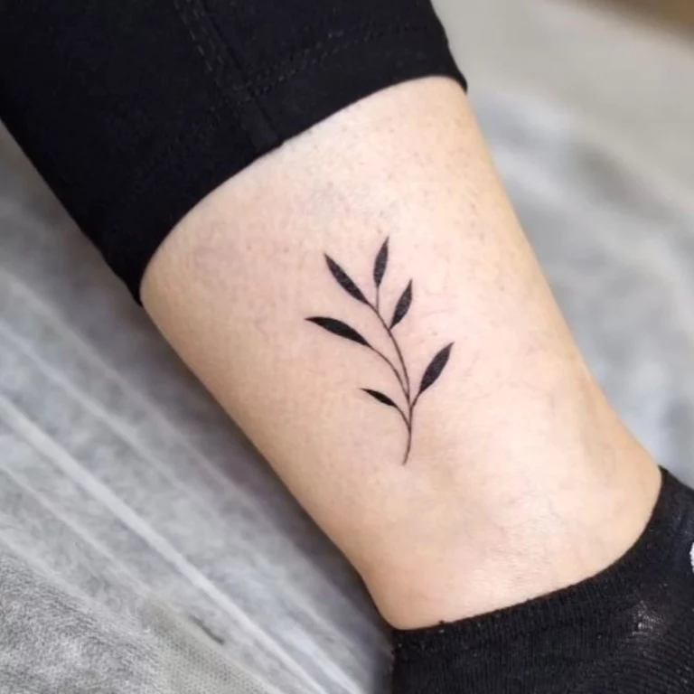 Minimalist Botanical Stem Tattoo