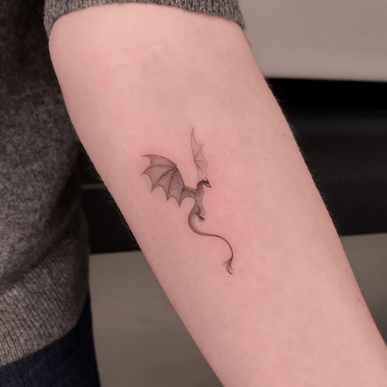 Mystic Dragon Silhouette Tattoo