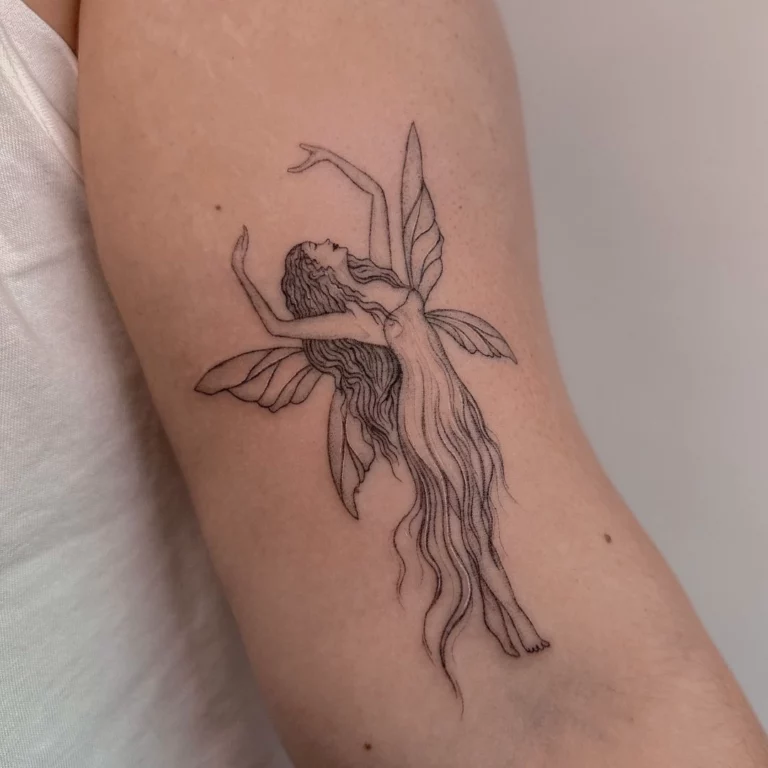 Mystical Fairy Silhouette Tattoo