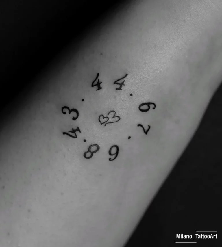 Numerical Sequence Heartbeat Tattoo