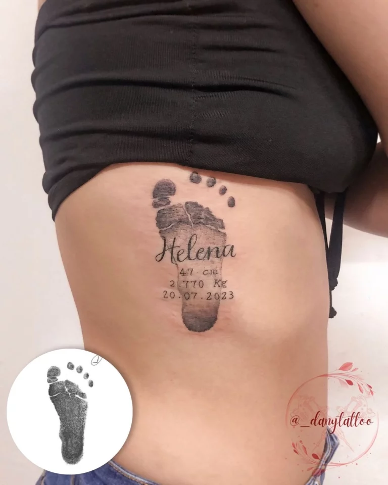 Personalized Baby Footprint Tattoo