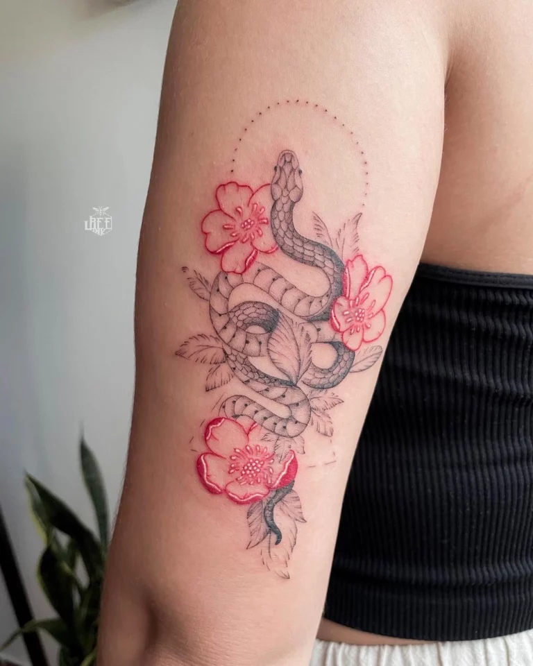 Serpentine Bloom Elegance Tattoo