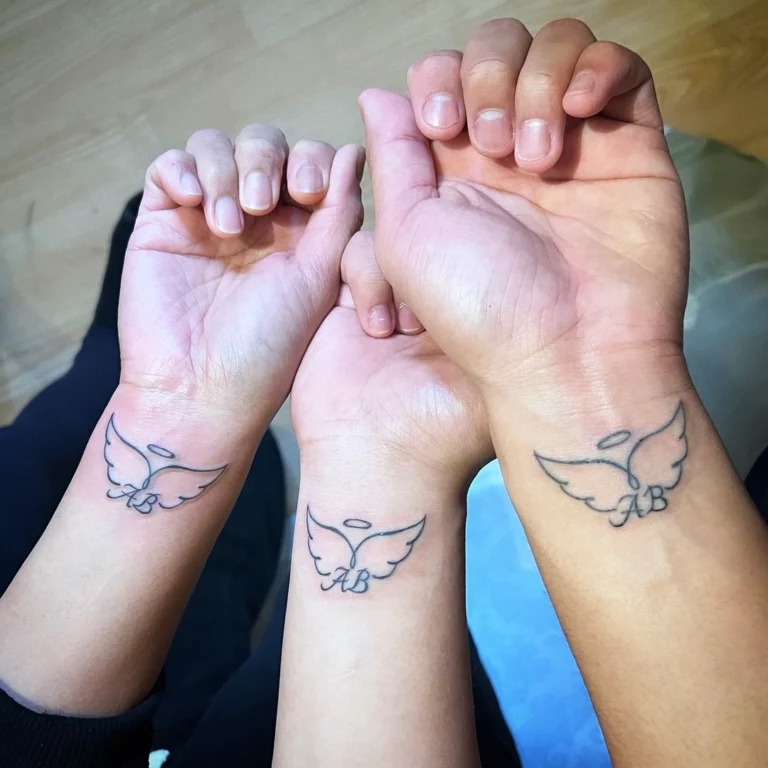 Angelic Initials Friendship Tattoo
