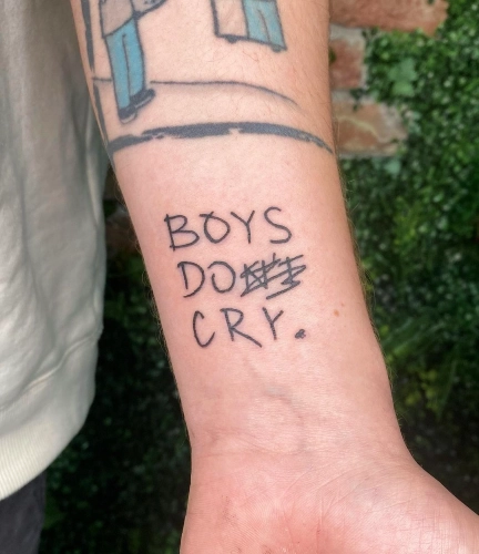 Boys Do Cry Statement Tattoo