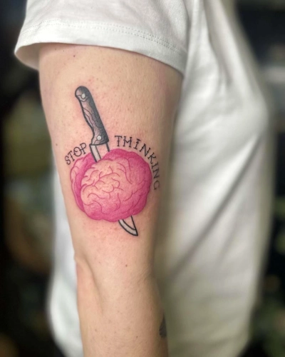Brain Overthinking Awareness Tattoo