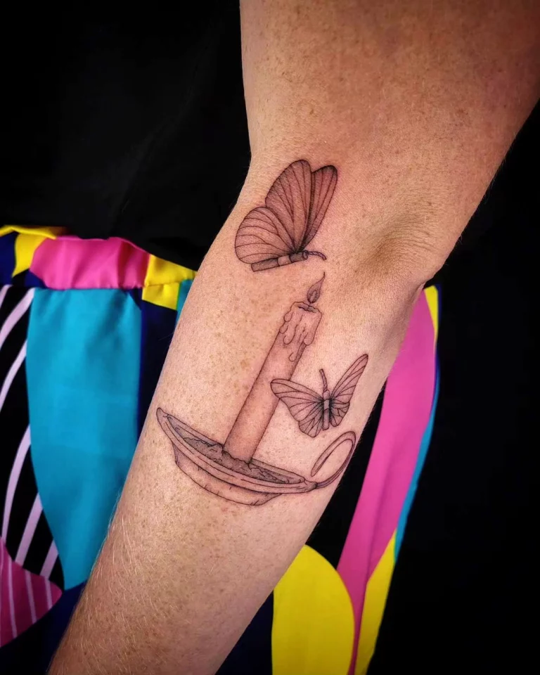 Butterfly Anchor Transformation Tattoo