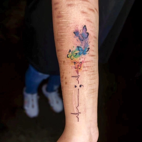 Butterfly Lifeline Mental Health Tattoo
