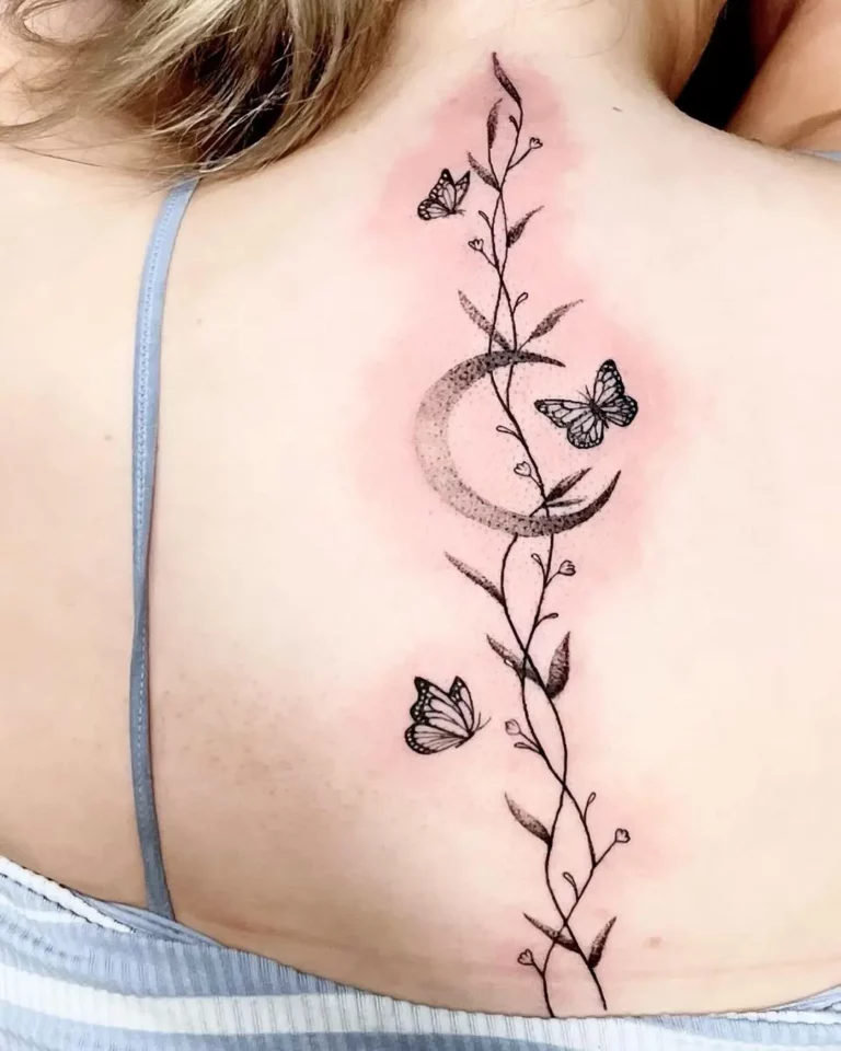 Butterfly Moon Phase Tattoo