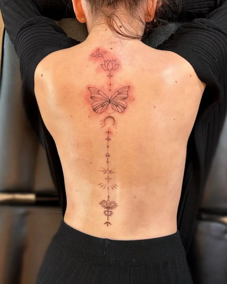 Butterfly Spine Energetic Tattoo