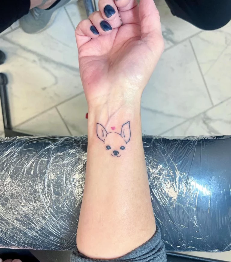 Charming Fennec Fox Heart Tattoo