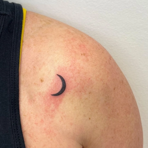 Crescent Moon Simple Tattoo