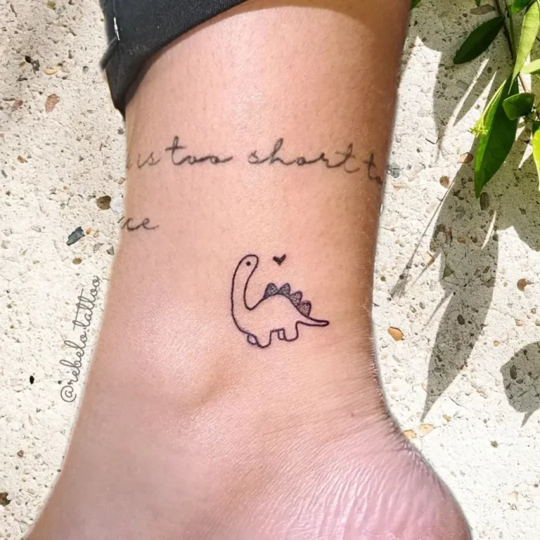 Dinosaur Love Minimalist Tattoo