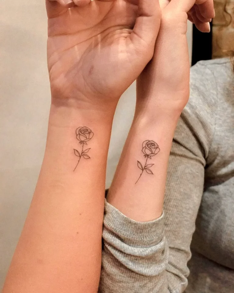 Elegant Rose Outline Tattoo