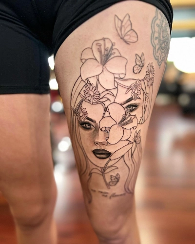 Floral Feminine Strength Tattoo