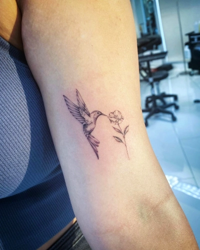 Hummingbird Blossom Symbol Tattoo