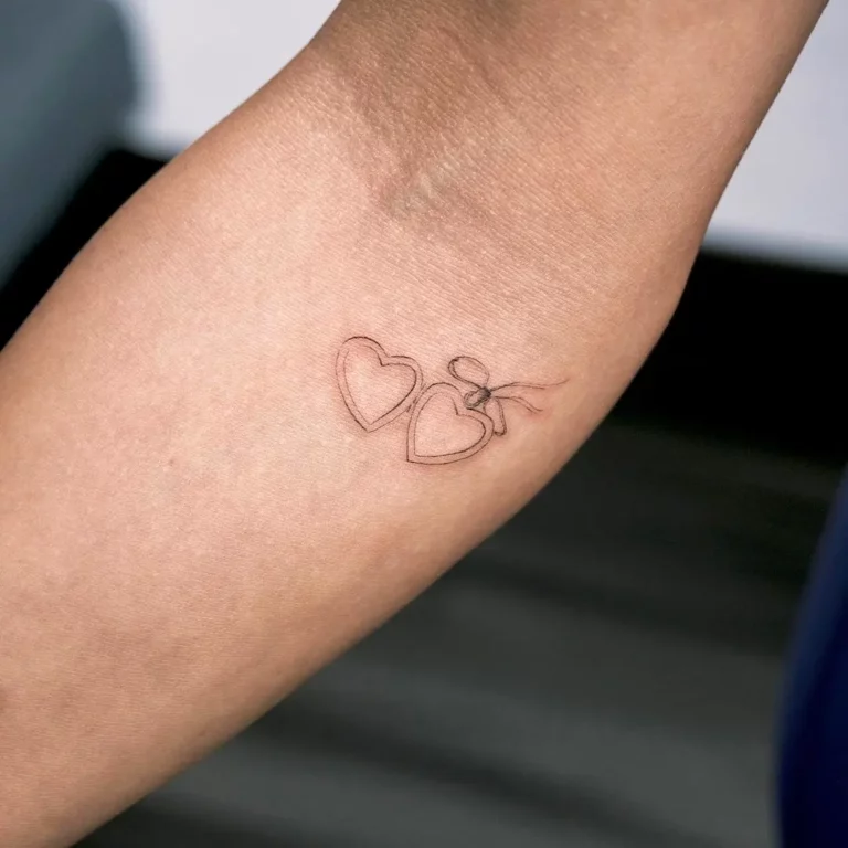 Intertwined Hearts Minimalist Tattoo