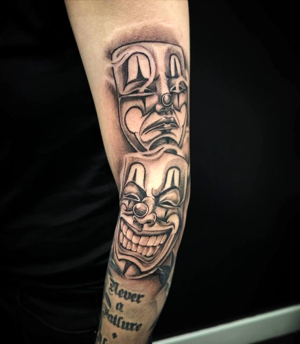 Laughing Masks Emotion Tattoo