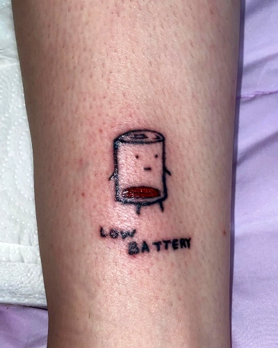 Low Battery Indicator Tattoo