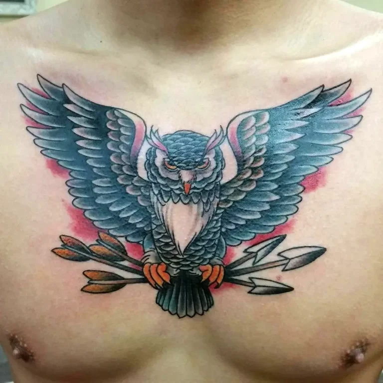 Majestic Owl Watercolor Tattoo