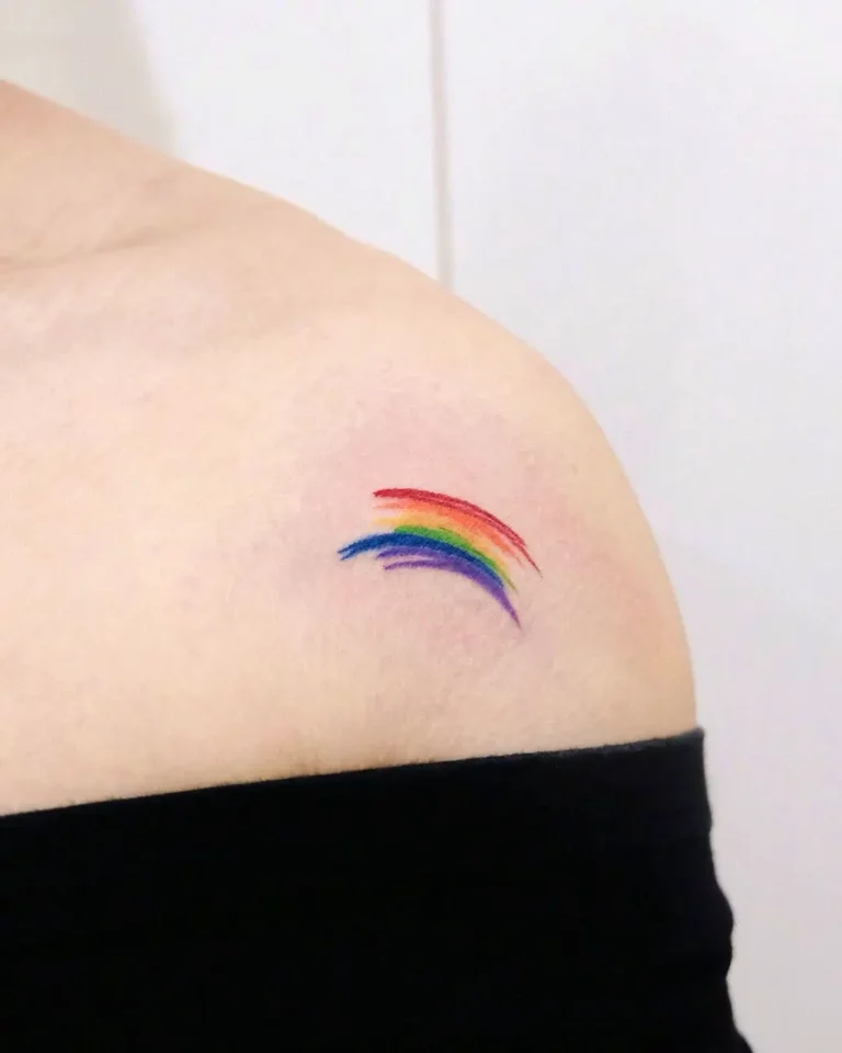 Rainbow Comma Tattoo