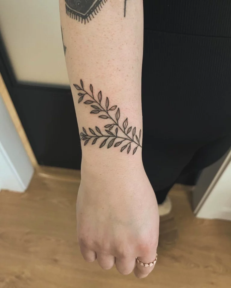 Serene Botanical Bracelet Tattoo