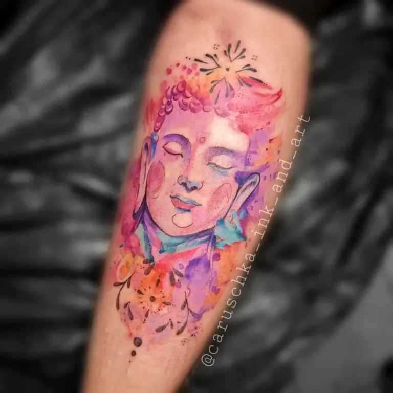 Serenity Buddha Watercolor Tattoo