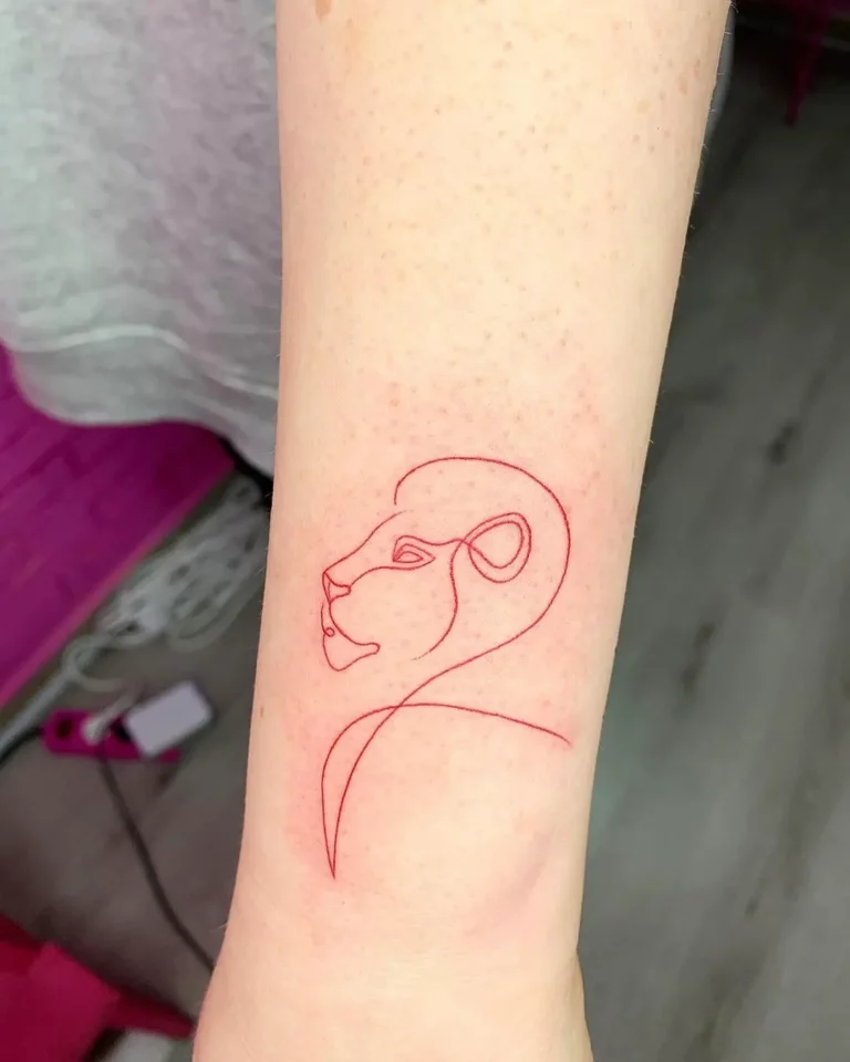 Simplistic Lioness Strength Tattoo