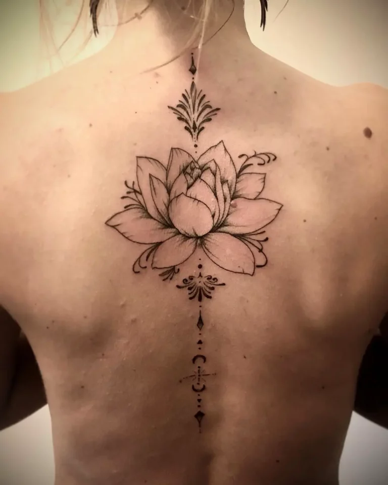 Spinal Lotus Vitality Tattoo