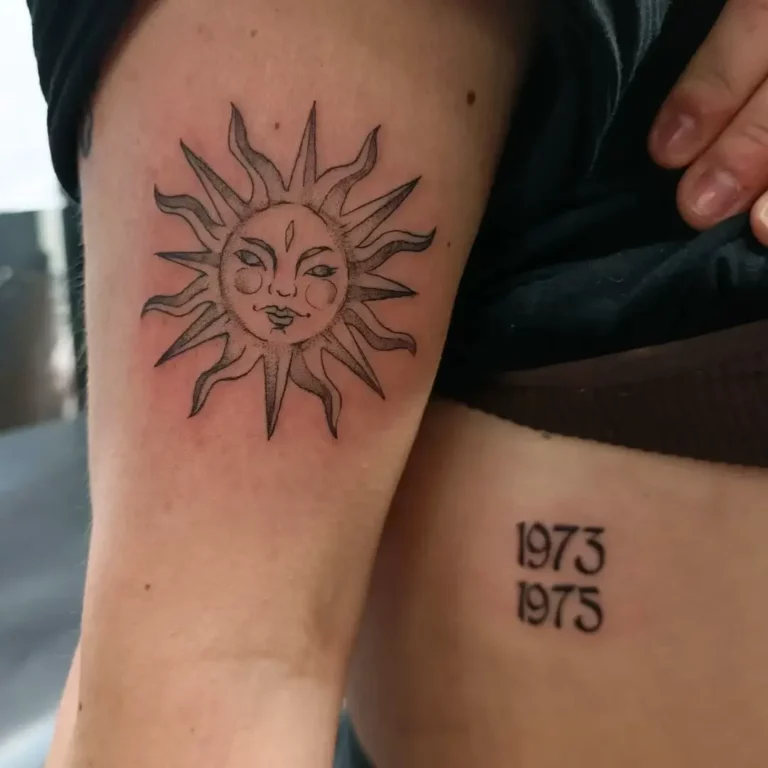 Sun Face Minimalist Tattoo