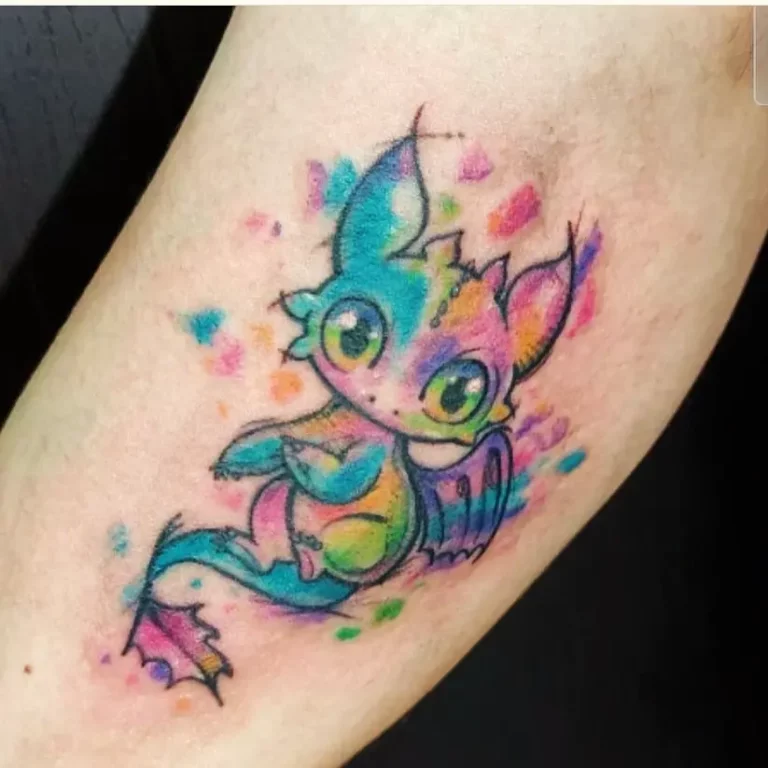 Vibrant Whimsical Dragon Tattoo