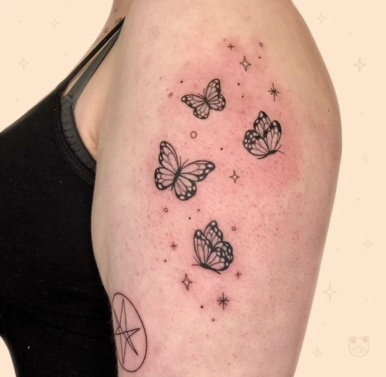 Butterflies Stars Transformation Tattoo