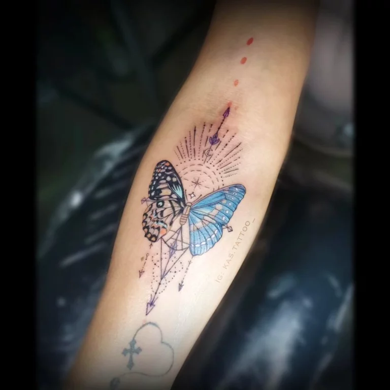 Butterfly Compass Navigation Tattoo