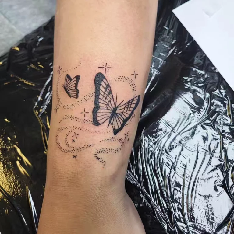 Butterfly Constellation Minimalist Tattoo