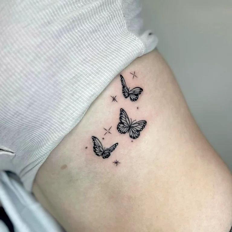 Celestial Butterfly Minimal Tattoo