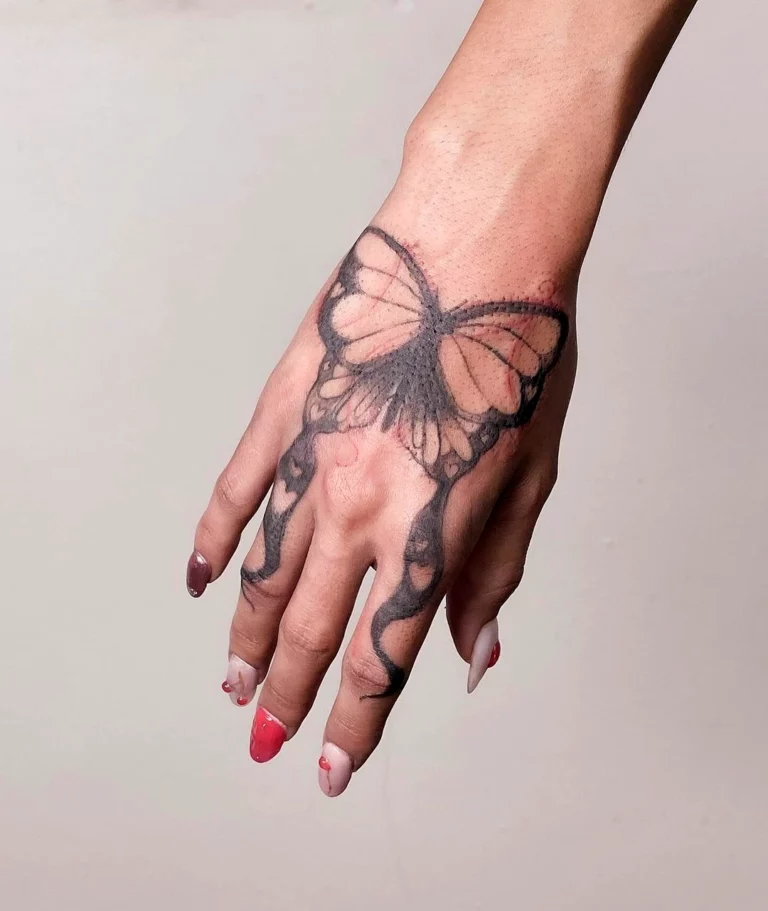 Elegant Butterfly Transformation Tattoo