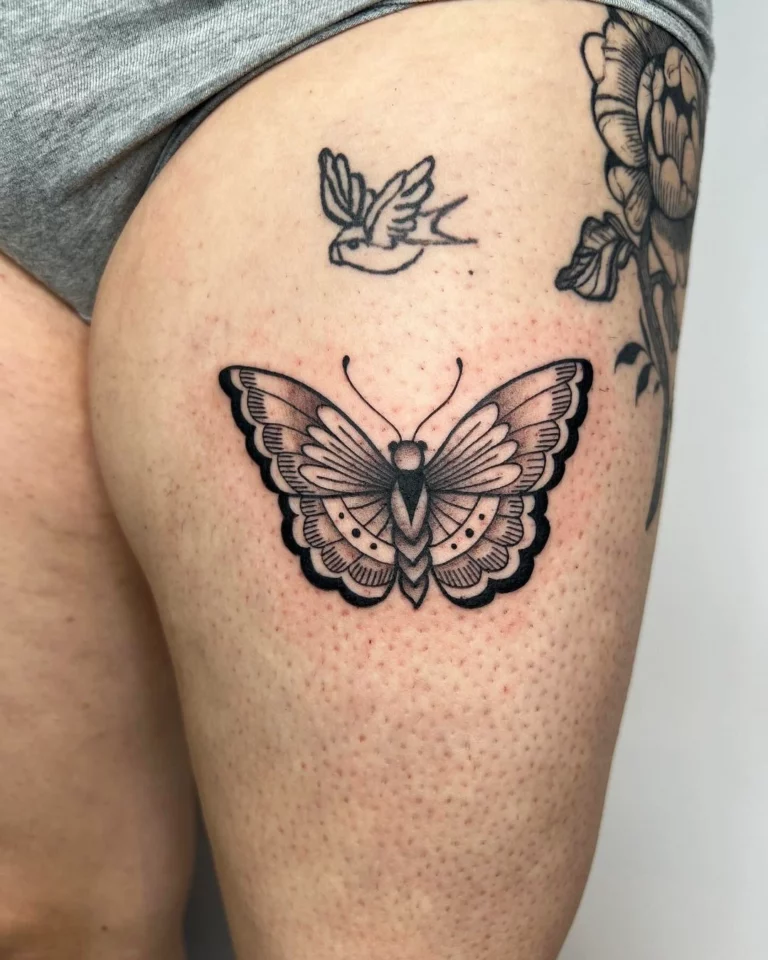 Graceful Winged Butterfly Ink