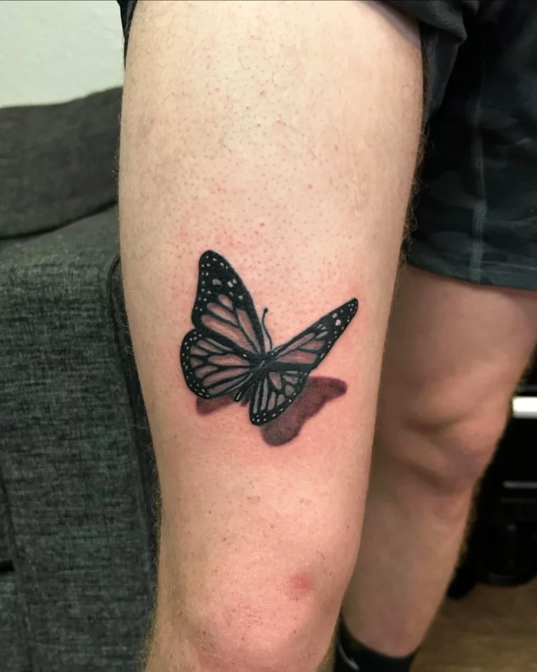 Monarch Butterfly Shadow Tattoo
